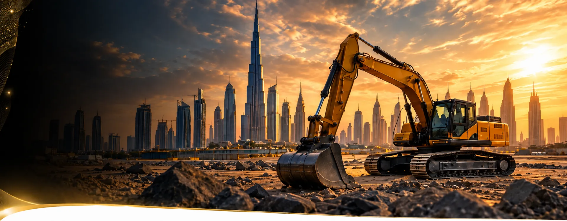 Construction fleet on an active site
